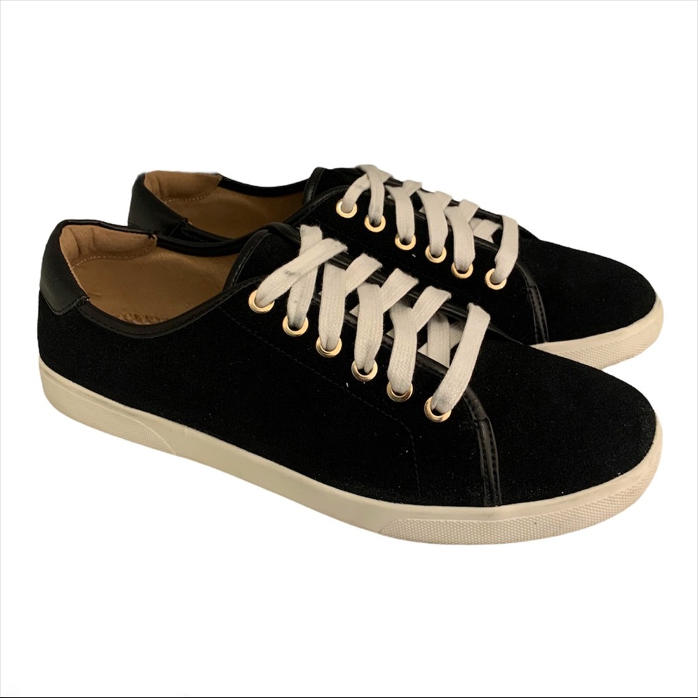 VIONIC sneakers 8.5 black suede comfort shoes EUC